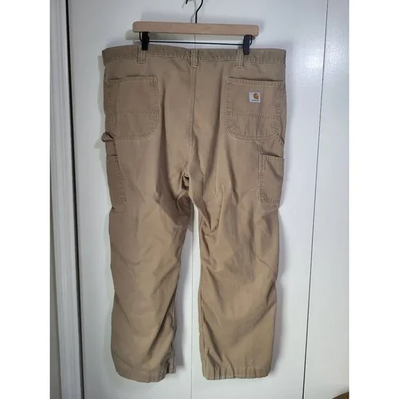 Carhartt Men's Relaxed Straight Twill Dungaree Khaki Work Pants Utility SZ 44 - Picture 2 of 8
